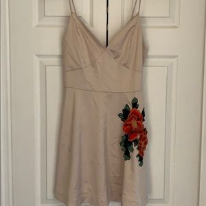 Silky cream mini dress